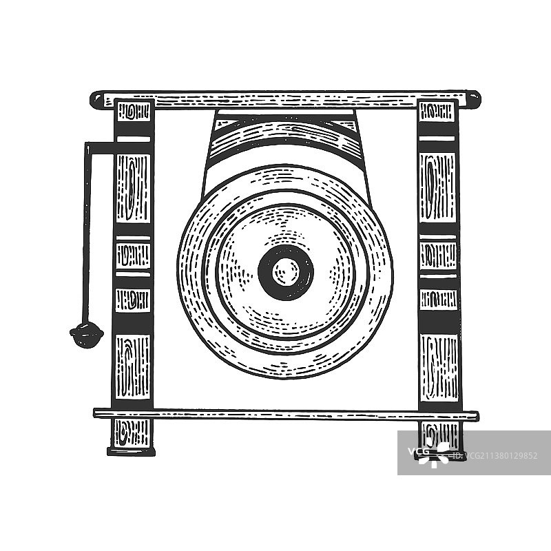 锣素描图片素材