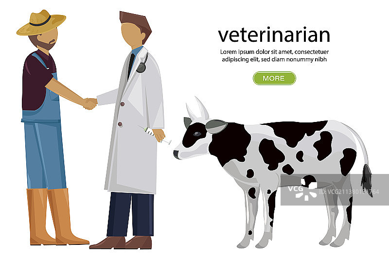兽医和农民握手图片素材