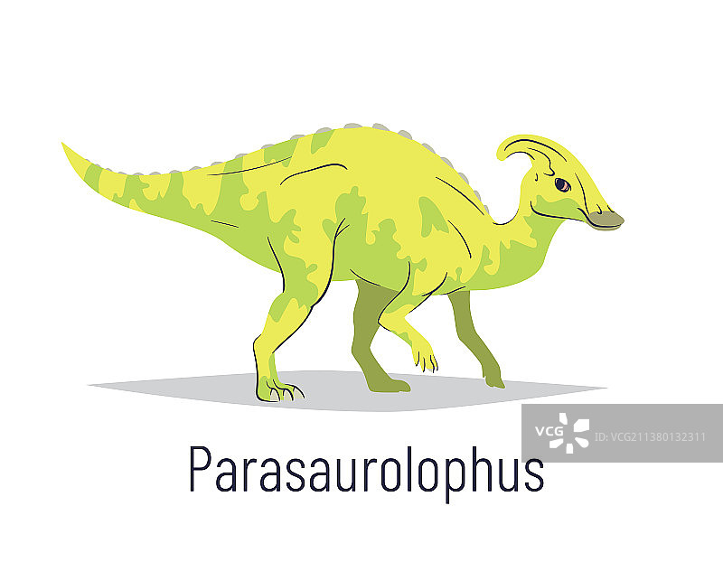 彩色副栉龙鸟臀目恐龙图片素材