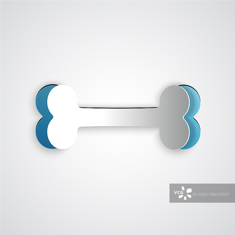 灰色背景上的纸币剪纸狗骨头图标图片素材