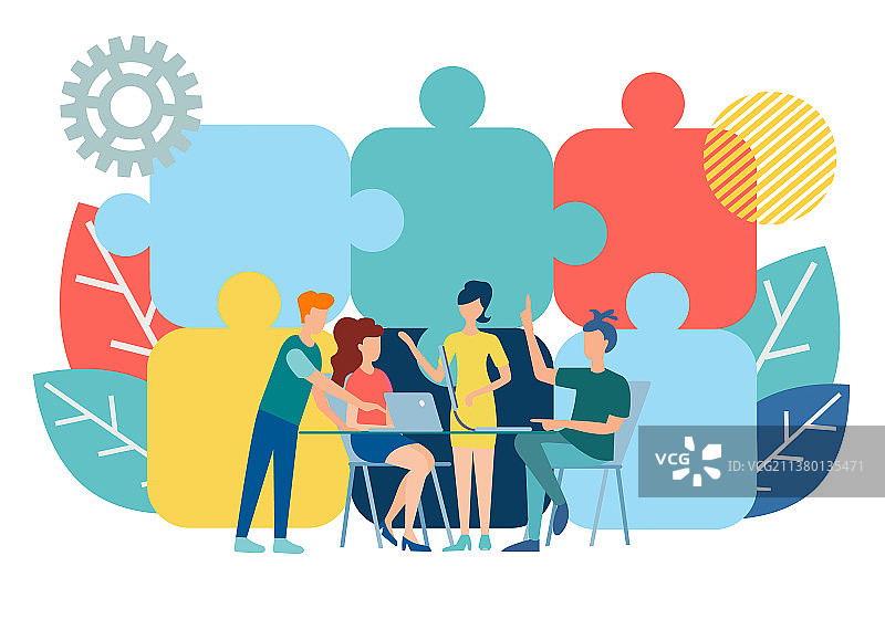 商务谈判讨论中的员工图片素材