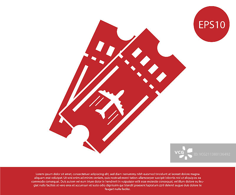 白色背景上的红色机票图标图片素材