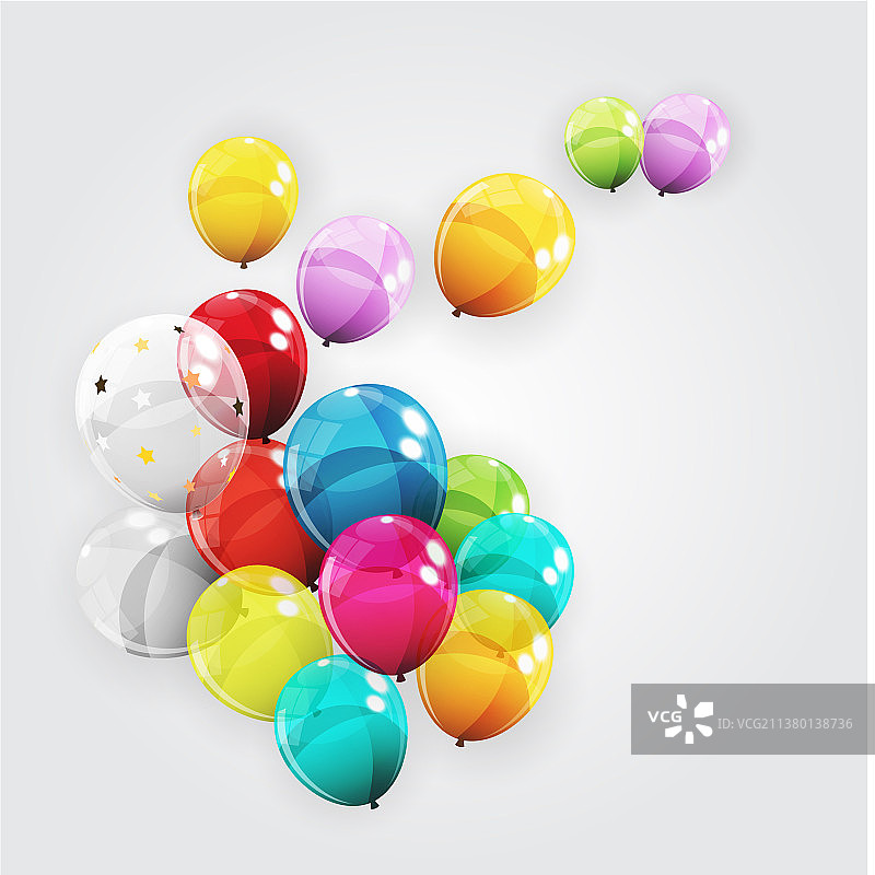 彩色光面氦气球背景图片素材