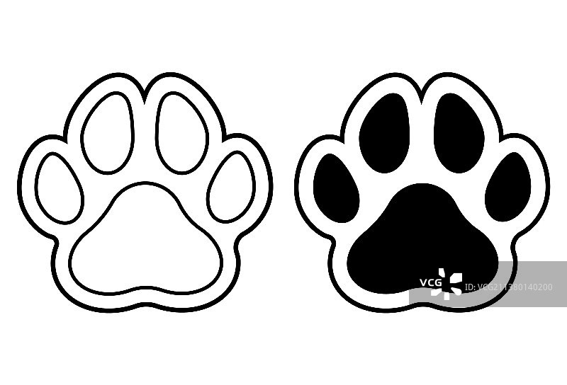 爪印轮廓图片素材