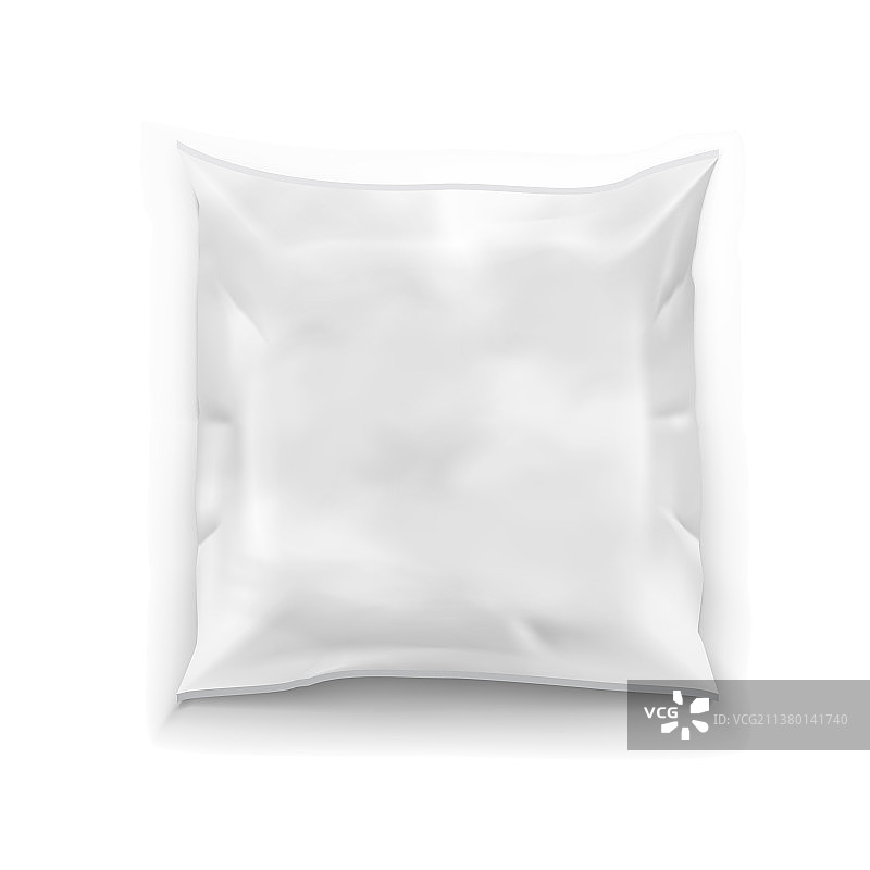 逼真的食品零食方形聚乙烯枕头图片素材