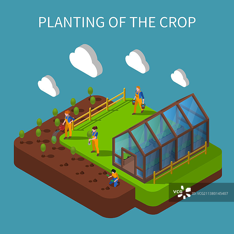 2.5D农作物种植构图图片素材