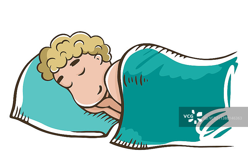 枕头上睡觉的男人晚安图片素材