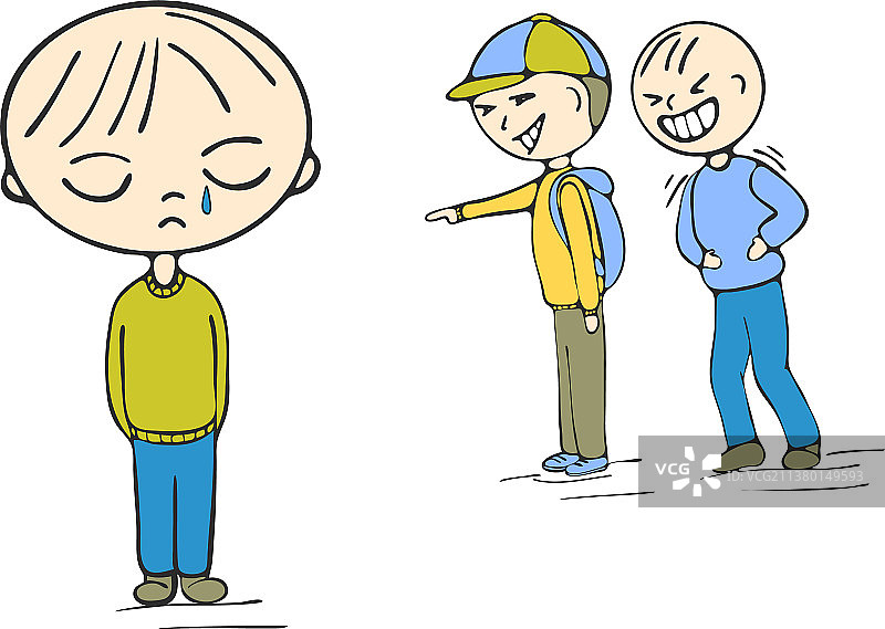 学生欺凌男孩。图片素材