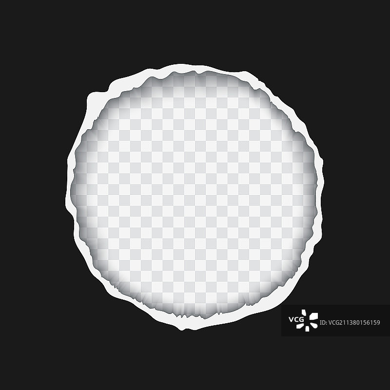 透明背景上孤立的黑色撕纸图片素材