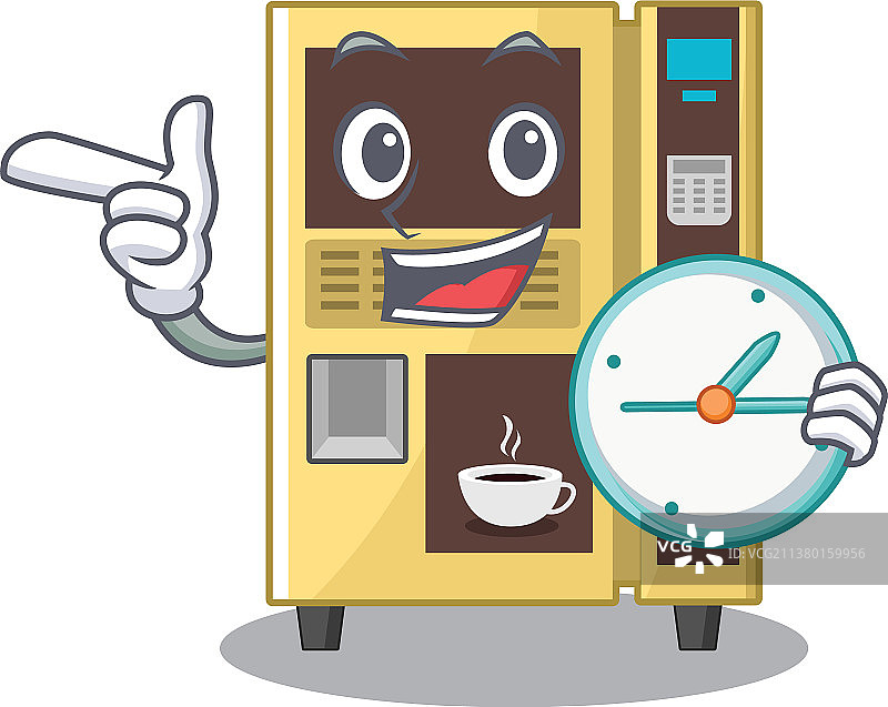 带有卡通图案的咖啡自动售货机图片素材