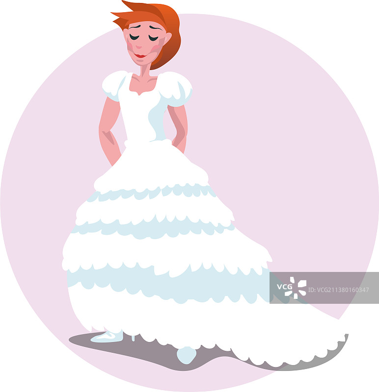 白色长款经典婚纱图片素材