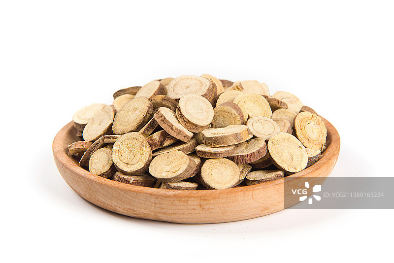 白底上的中药甘草片图片素材