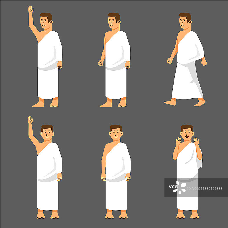 男性活动人物朝觐者角色集图片素材