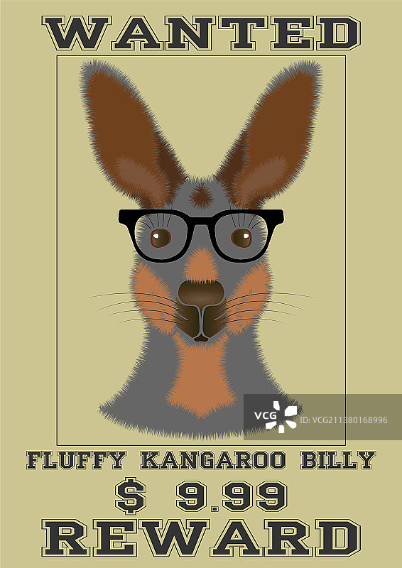 通缉袋鼠比利悬赏海报图片素材