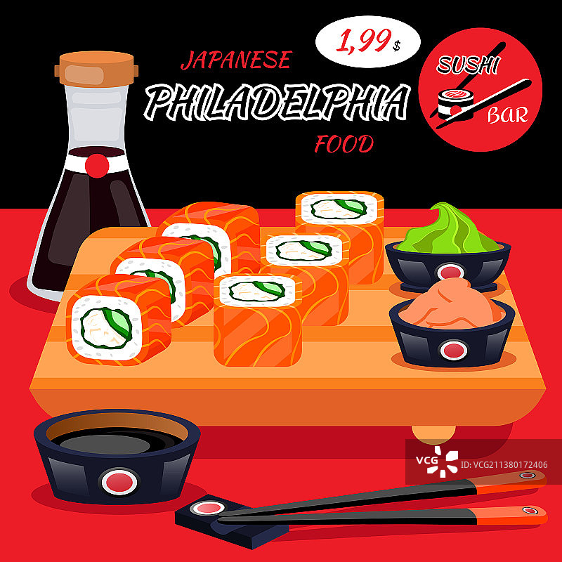 日式寿司卷图片素材