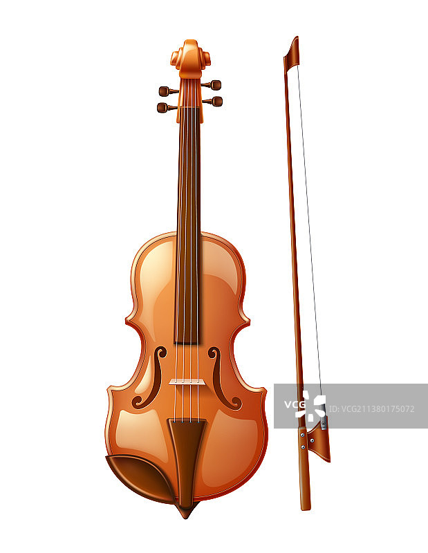 用于音乐的3D小提琴图片素材