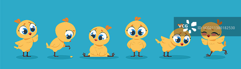 可爱的小鸡卡通形象图片素材