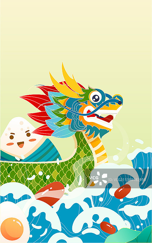 端午节赛龙舟国潮插画传统节日习俗活动海报图片素材
