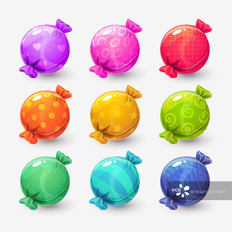 可爱的卡通彩色圆形糖果图片素材