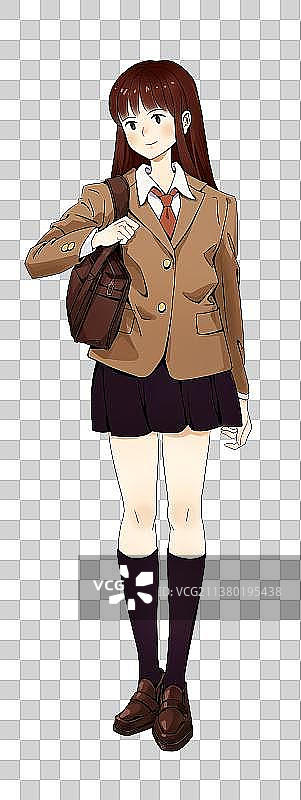 学校青春少女正面免抠素材图片素材