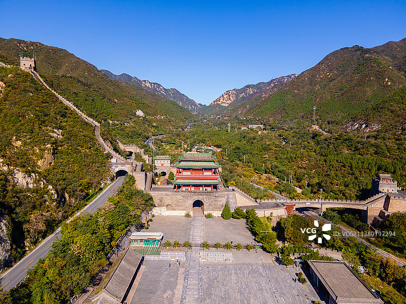 航拍居庸关长城风光图片素材