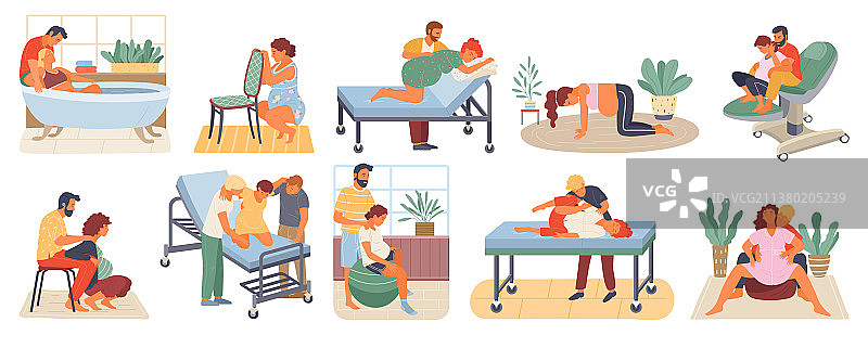 孕妇分娩姿势，婴儿图片素材