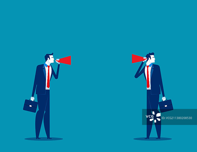 商务团队通过喇叭进行沟通图片素材