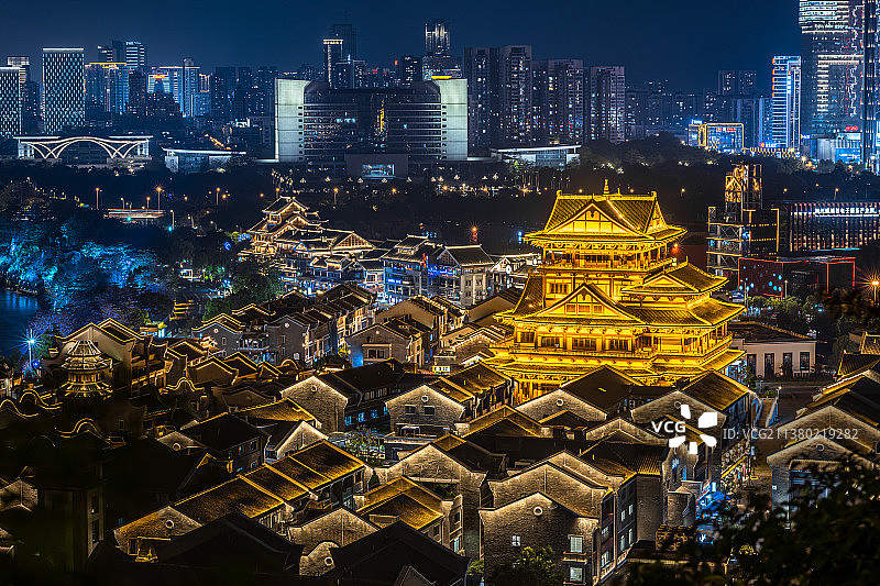 柳州窑埠古镇夜景图片素材