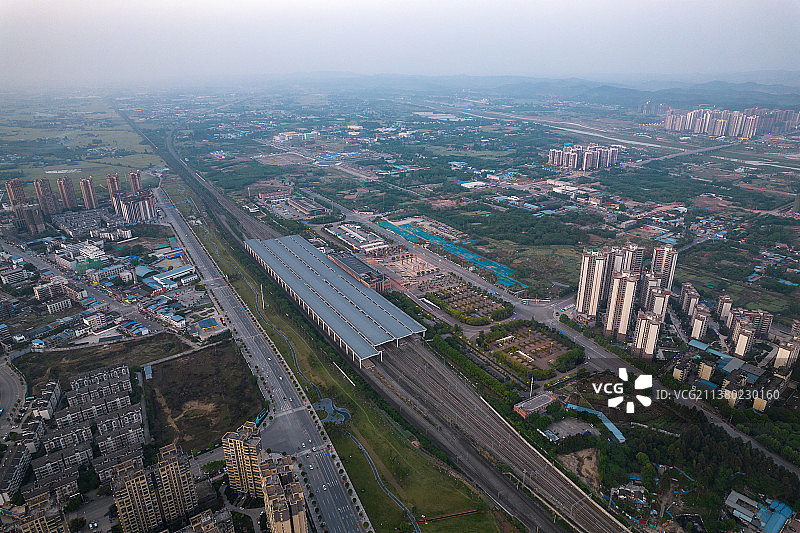 航拍四川省德阳市火车站图片素材