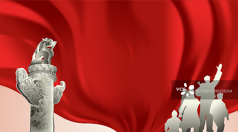 红色背景 新中国 丝绸线条 矢量主背景图图片素材