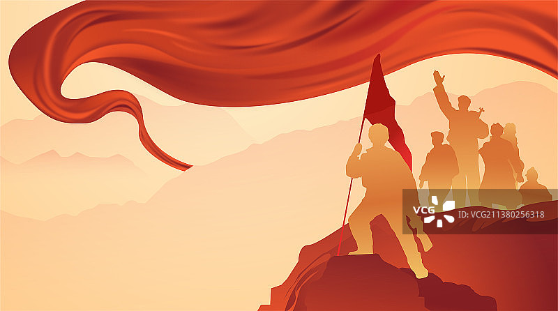 热血背景 长城 丝绸线条 矢量主背景图图片素材