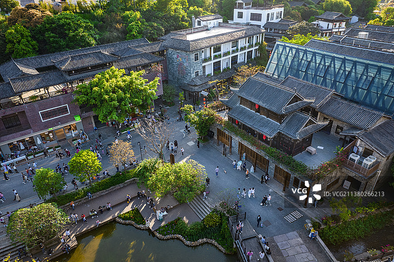 华南地区粤港澳大湾区广东省深圳市龙岗区甘坑客家小镇风光图片素材