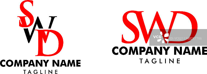 字母SWD Logo设计模板图片素材