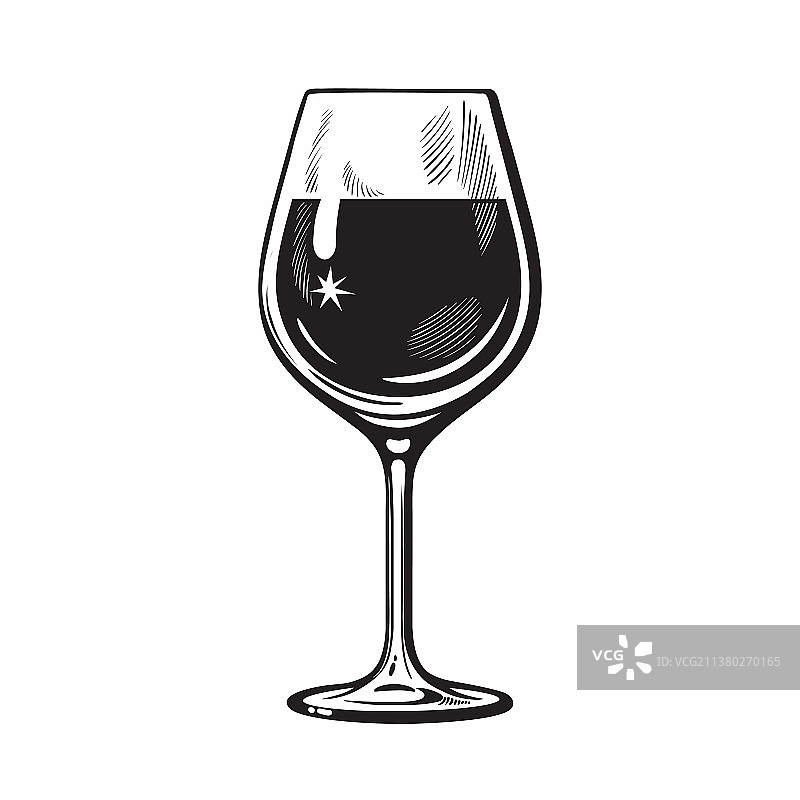 复古雕刻风格的玻璃酒杯图片素材