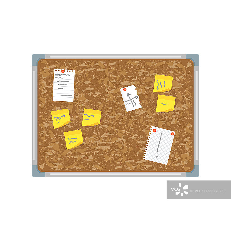 卡通彩色办公室墙板图钉图片素材