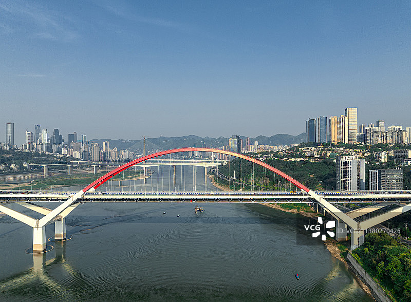 重庆菜园坝大桥航拍图片素材