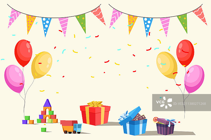 扁平风格生日庆祝图片素材