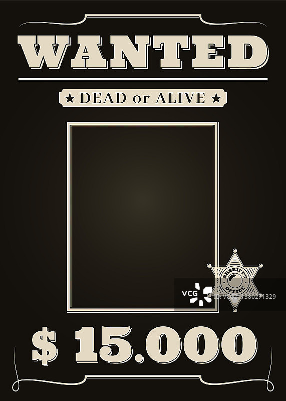 西部通缉令复古牛仔框架图片素材