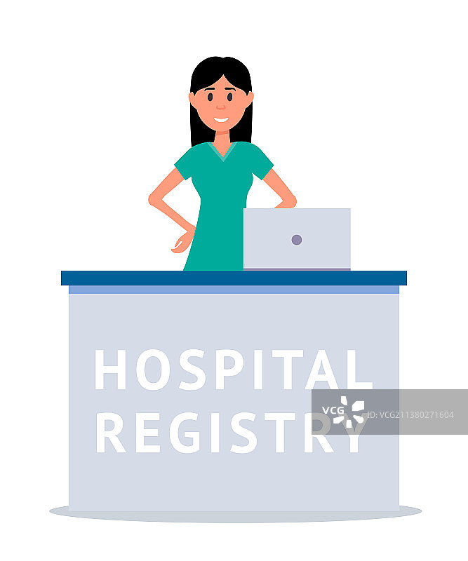 医院接待卡通图片素材