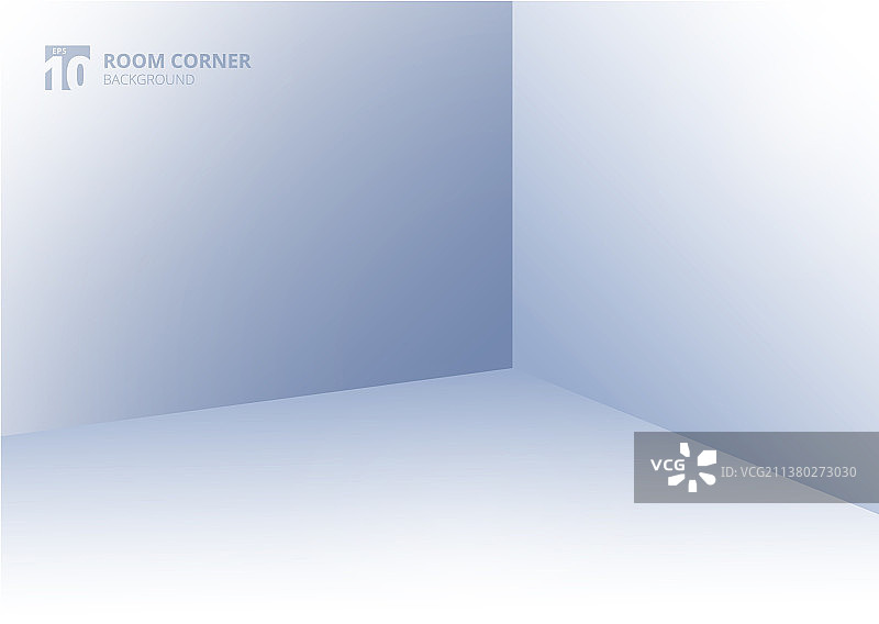 蓝色内角视图模板空房间图片素材