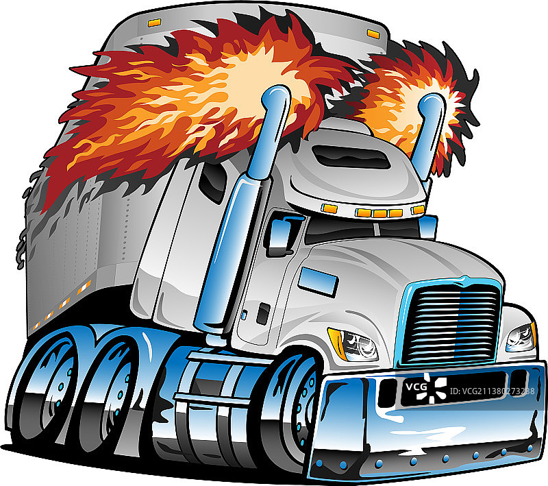 卡通半挂卡车图片素材