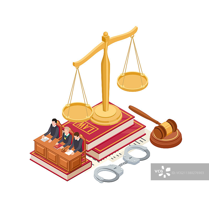 2.5D法律与公正概念图片素材