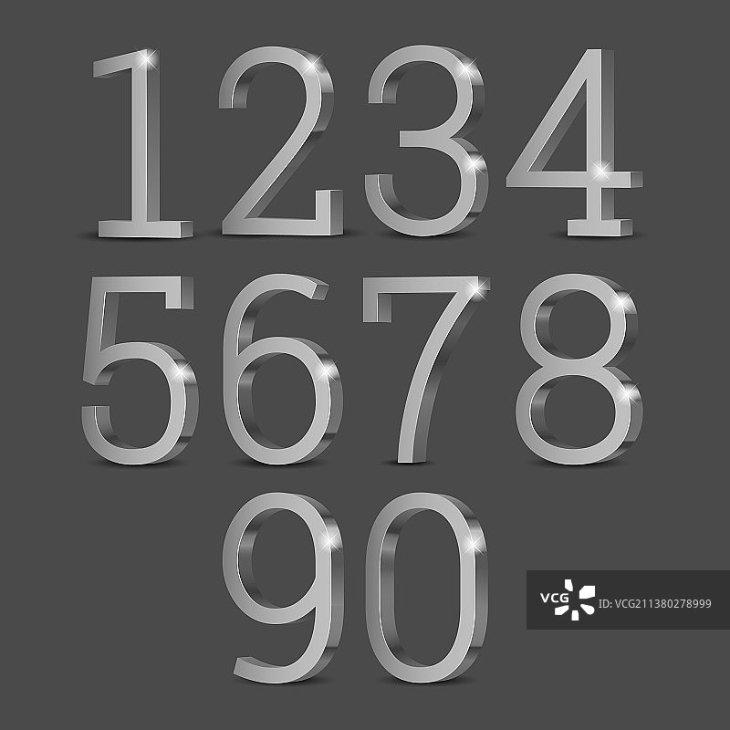 银色3D数字图片素材