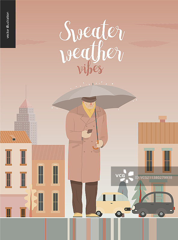 雨中站立的男人图片素材