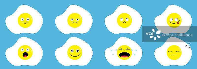 煎蛋图标表情符号趣味可爱线条图片素材