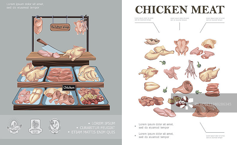 肉店彩色概念图片素材