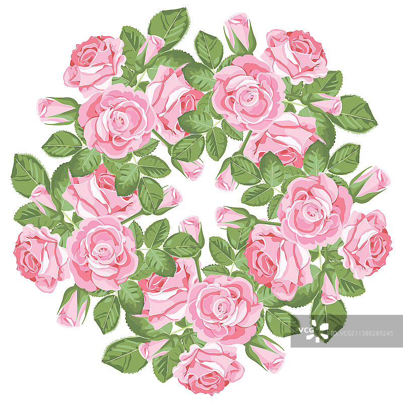 白色背景上的圆形花卉图案图片素材
