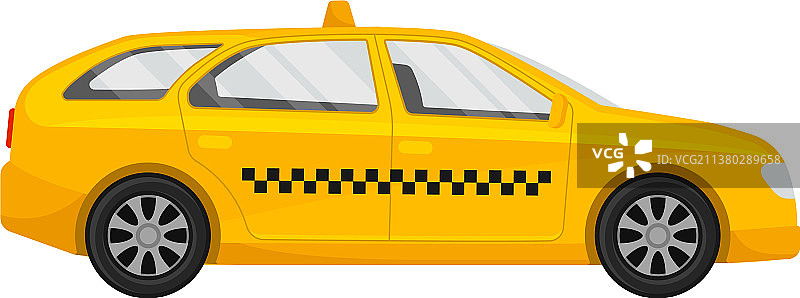 白色背景下的出租车图片素材