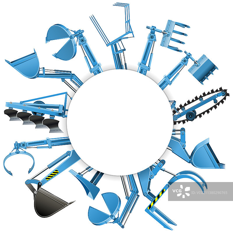 多功能拖拉机空白框架图片素材