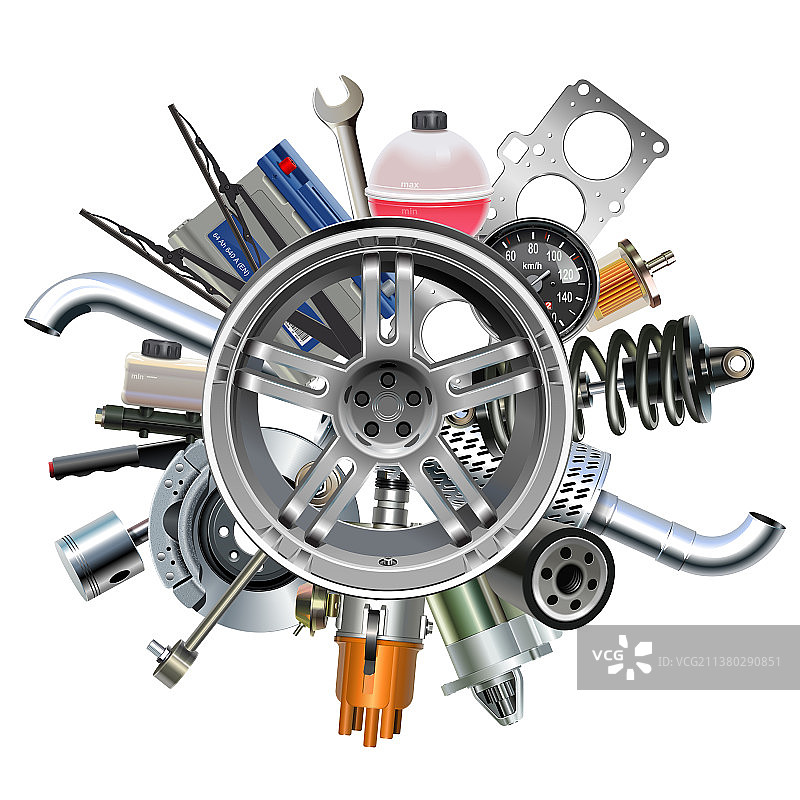 带轮盘的汽车零件图片素材